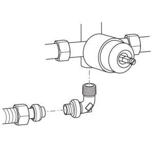 6161.81, Rohrunterbrecher und Mischbatterie verbinden