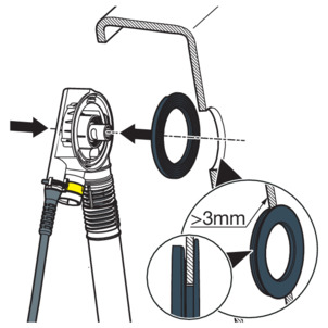 Multiplex Trio (Motor), Überlauf montieren, Profildichtung aufsetzen