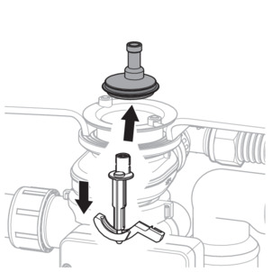 Multiplex Trio F (Motor), Ablauf reinigen, Ventilkegel entfernen
