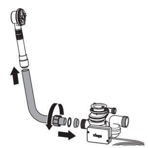 Multiplex Trio F (Motor),  Überlauf und Ablauf verbinden, Überlaufrohr montieren