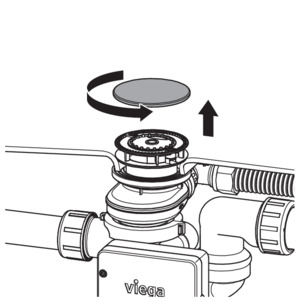 Multiplex Trio F (Motor), Ablauf reinigen, Abdeckhaube abdrehen