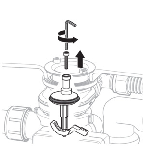 Multiplex Trio F (Motor), Ablauf reinigen, Ventilkegel abschrauben