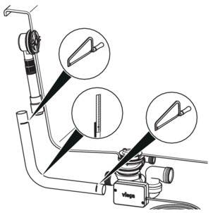 Multiplex Trio F (Motor), Überlauf und Ablauf verbinden, Überlaufrohr kürzen