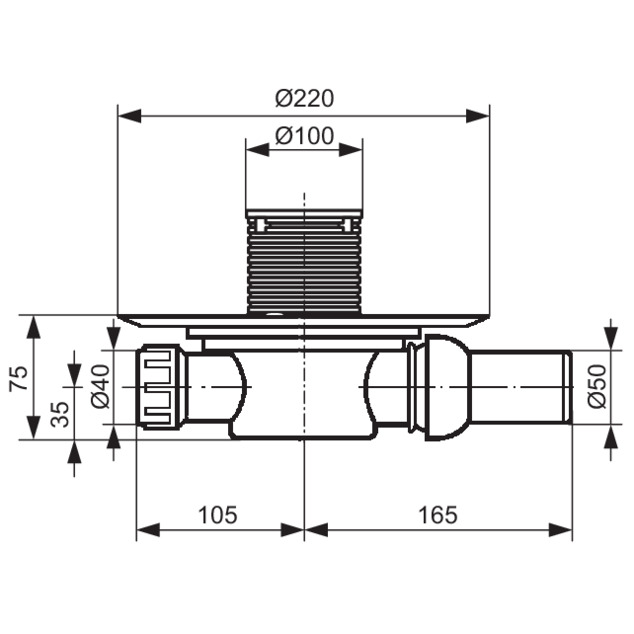 Floor drain, 4935.1, dimensional drawing