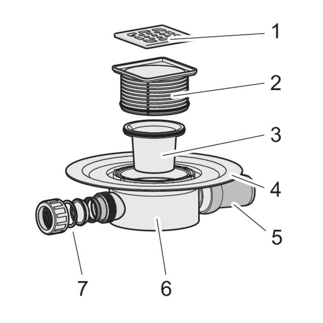 Floor drain, 4935.1, components