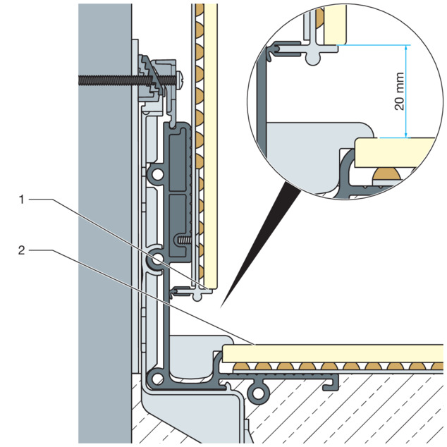 Shower channel, 4967.10, upper edge of end strip