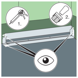 Shower channel, 4967.10, place the sealing tape strips onto the flange