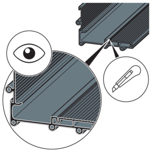 Shower channel, VarioWand, deburr edges