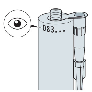 Mounting adhesive, filling date