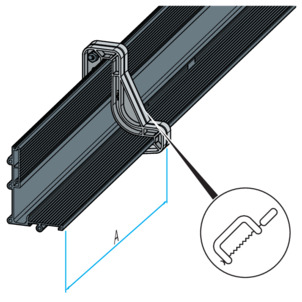 Shower channel, VarioWand, cut profile to length.