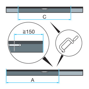 Shower channel, 4965.10 Advantix Vario, transfer dimension