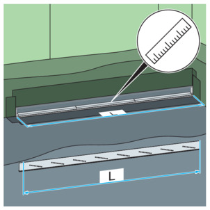 Shower channel, 4967.10, determine the length of the end strip