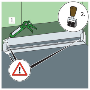 Shower channel, 4967.10, place the sealing tape strips onto the flange
