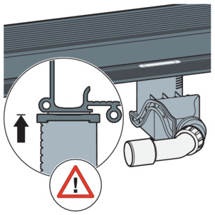 Shower channel, 4967.10, check the position of the drain socket