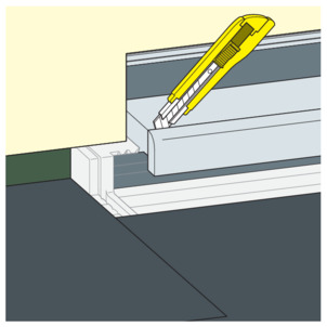 Shower channel, 4967.10, remove the front edge of the protective insert