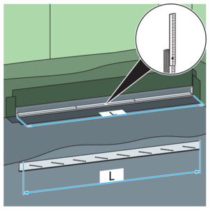 Shower channel, 4967.10, determine the length of the end strip