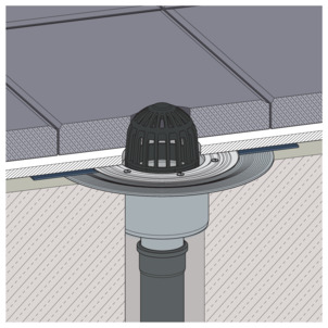 Floor drain, Advantix, drain above drill hole