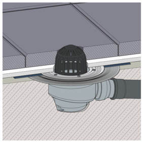 Floor drain, Advantix, drain in floor opening