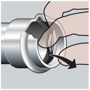 Sanpress Inox, remove the sealing element from the bead