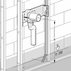 8127.3, urinal module, set drainpipe height