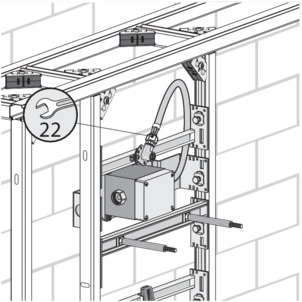 Urinal module, 8121.4, affix flexible hose