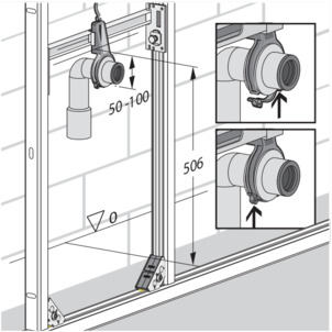 Urinal module, 8121.4, affix drain elbow