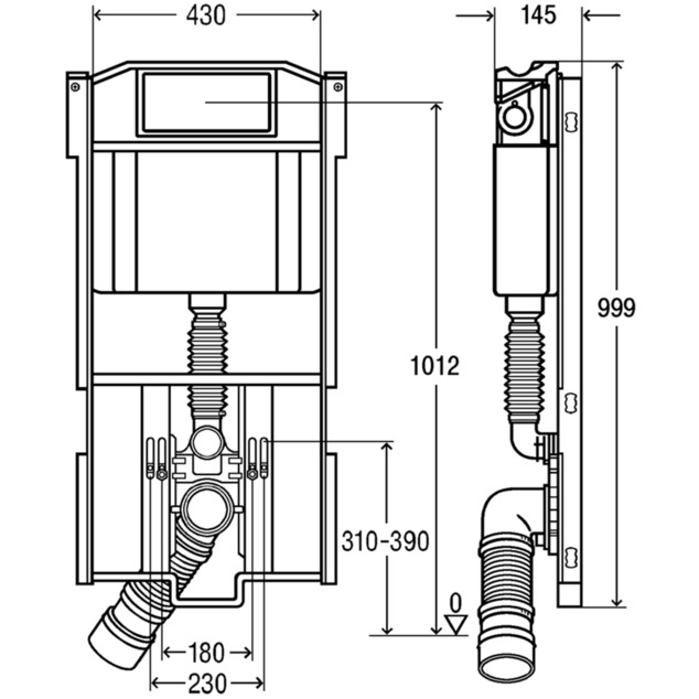 WC module, 8461.21, dimensional drawing