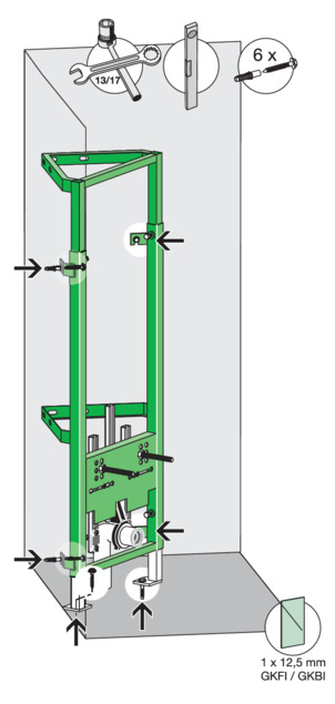 élément d'angle pour bidet, 8143, fixation unilatérale