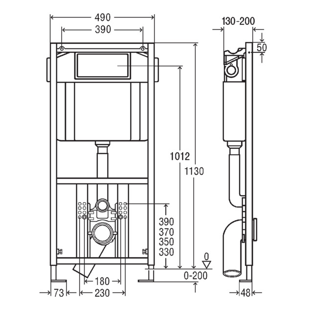 Élément pour WC 8161.83 dimensions