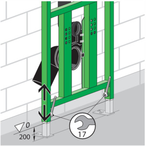 Viega Eco Plus, éléments pour WC, 8161.82, ajuster les pieds