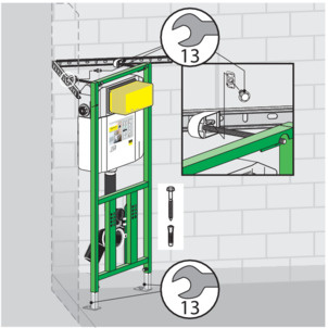 Modèles 8161.82, fixation de l'élément pour WC au profilé de montage