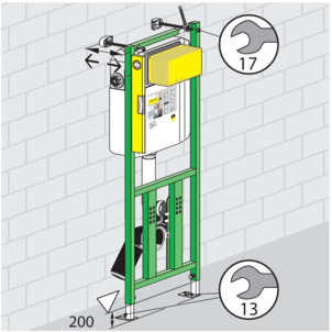 Viega Eco Plus, éléments pour WC, 8162.82, alignement de l'élément pour WC