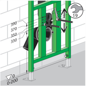 Viega Eco Plus, 8161.82, hauteur des tiges filetées