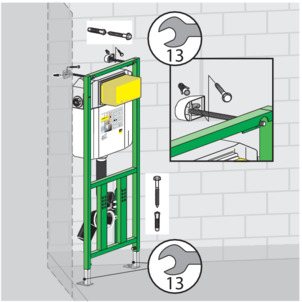 Modèles 8161.82, fixation de l'élément pour WC au mur