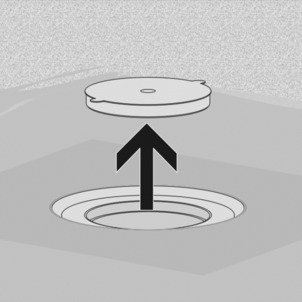Siphon de sol, Advantix, retrait du bouchon de protection (étanchéité composite)