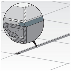 Shower channel, 4966.19, mounting with tile end rail, close the gap