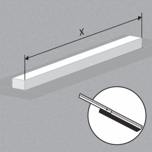 Shower channel, 4966.19, mounting with a tile end rail, determine the length