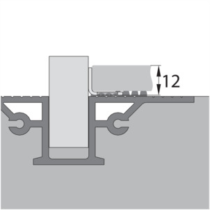 Shower channel, 4966.19, mounting with tile end rail, mounting height 12 mm