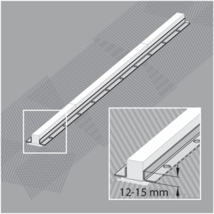 Shower channel, 4966.19, mounting with tile end rail, glue in the frame