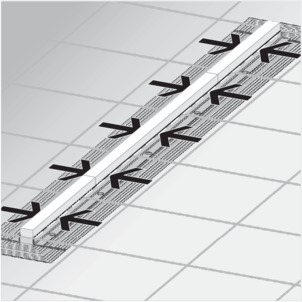Shower channel, 4966.19, mounting with tile end rail, lay the tiles