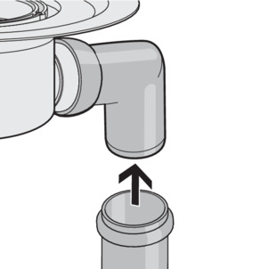 Vidage, Advantix, emboîtement du tube d'évacuation (étanchéité conventionnelle, tube d'évacuation avec rotule 90°, remplissage)