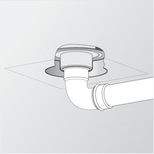 Siphon coupe-feu, raccordement de la conduite des eaux usées