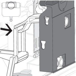 WC-működtetőlap, öblítésműködtető beszerelése, mechanika beakasztása (2L, függőleges)