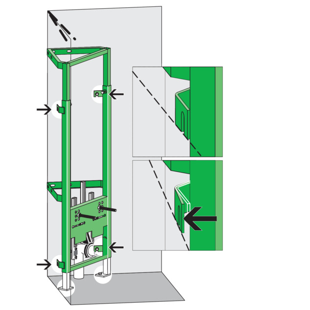 Viega Eco Plus, 8143, mounting in corners larger than 90°
