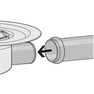 Drain, Advantix, insert drainpipe (conventional sealing, drain pipe horizontal)