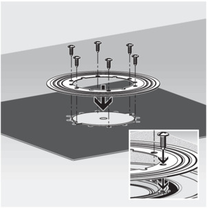 Floor drain, Advantix, screw sealing flange together