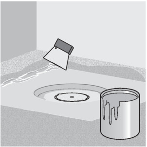 Floor drain, Advantix, apply bonded sealing to sealing collar