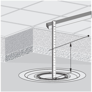 Floor drain, Advantix, measure top height (conventional sealing)