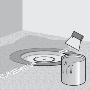 Floor drain, Advantix, application of bonded sealing