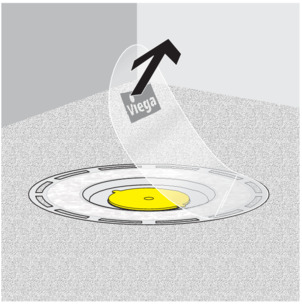 Floor drain, Advantix, remove protective foil